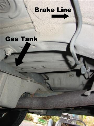 Under car picture - where not to drill