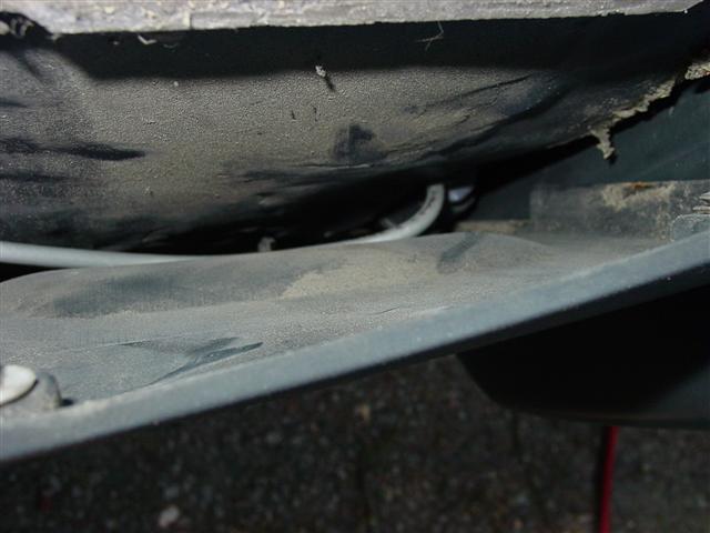 Between panels on door