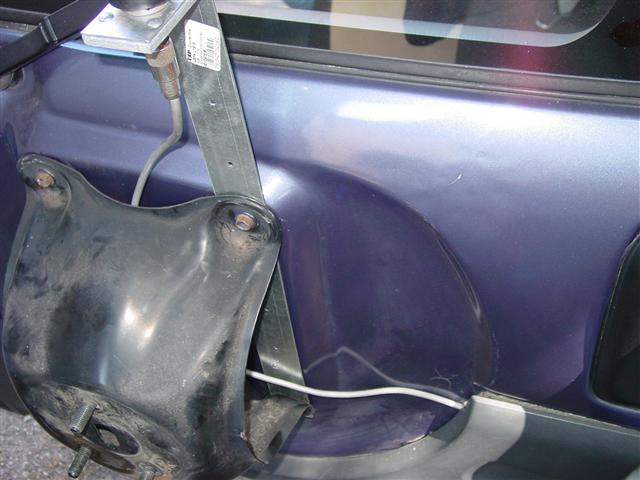 Routing coax on door