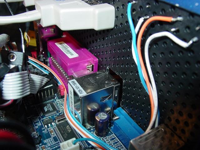 Cabling to Power & Reset.