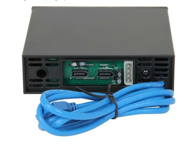 Back view of Rosewill HDD Bay