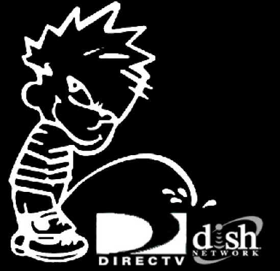 Calvin Peeing On Satellite TV